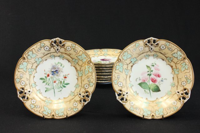 Set 10 Victorian Cream Ground Plates (1 of 5)