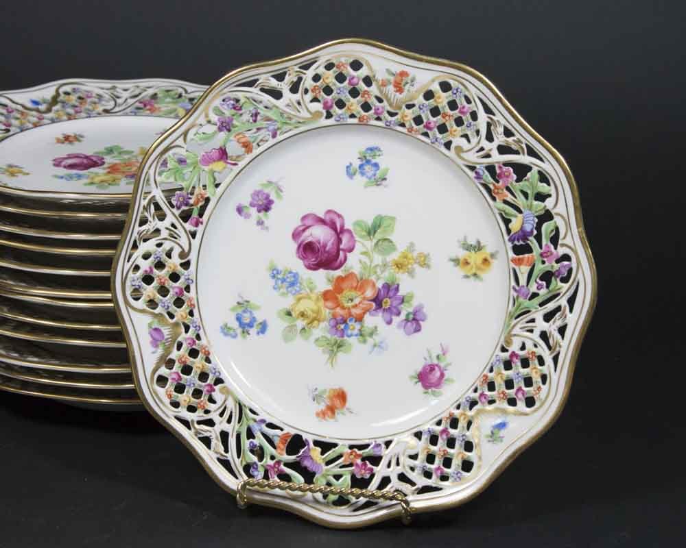 Set 11 Bavarian Reticulated Porcelain Plates (1 of 4)