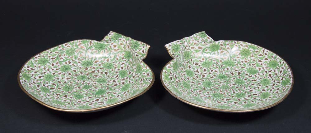 Pair Wedgwood Green Ground Shell Form Dishes (1 of 4)