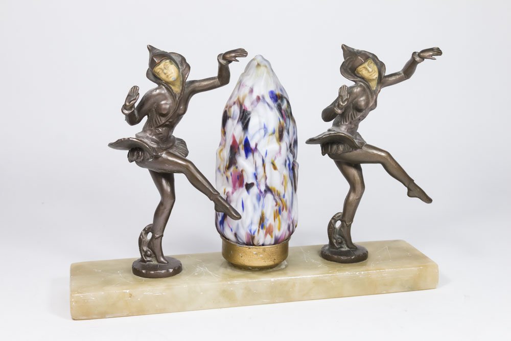 White Metal Lamp with Millefiori Shade (1 of 5)