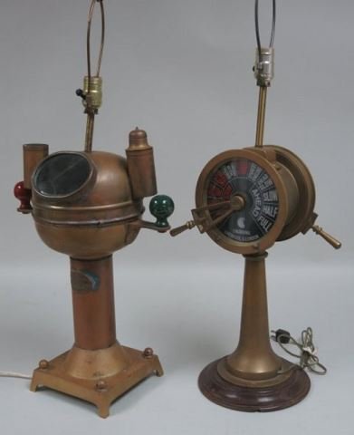 Chadburns English Pair of Nautical Brass Lamps (1 of 5)