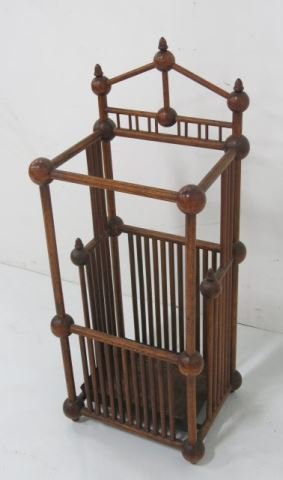 American Victorian Oak Umbrella Stand (1 of 4)