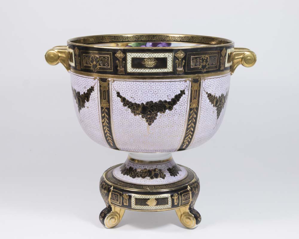 Noritake Punch Bowl: 2 pieces. Approx. 12" H x 13" wide handle to handle. (5041)