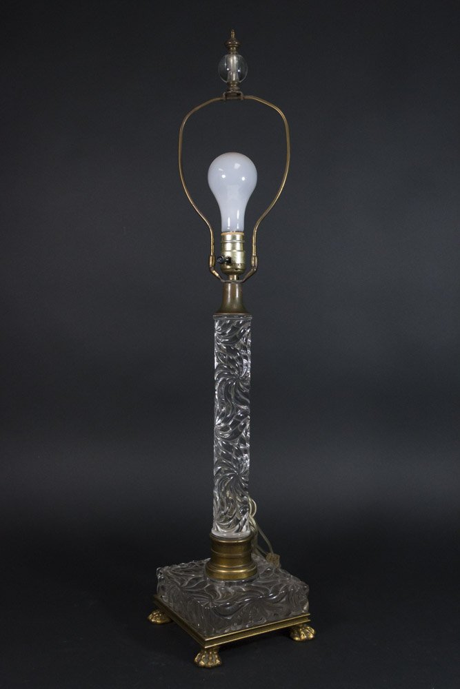 Baccarat Crystal & Bronze Column Lamp (1 of 5)