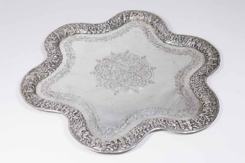 Silver Handwrought Middle Eastern Hexafoil Tray (1 of 3)