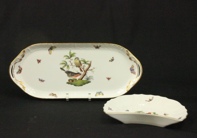 2 Herend Porcelain Rothschild Bird Serving Pieces (1 of 8)