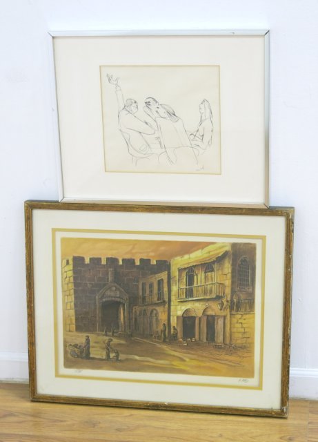 A. Arad, Israeli Street Scene & Drawing (1 of 6)