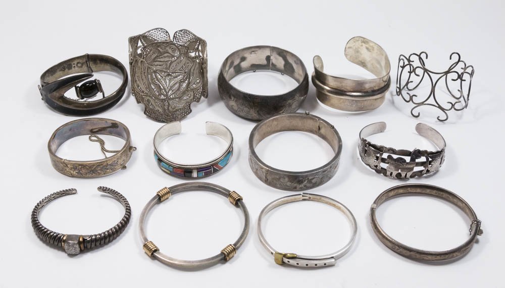 Tray 925 & Sterling Etched Bracelets (1 of 7)