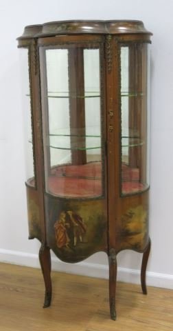 Vernis Martin Curved Glass Curio Cabinet (1 of 5)