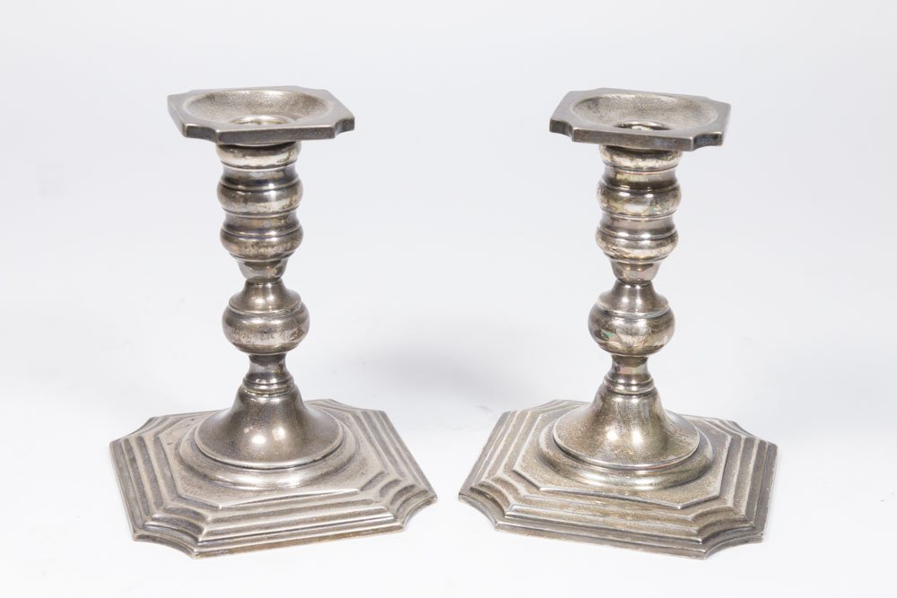 Pair Black Starr & Gorham Sterling Candlesticks (1 of 5)