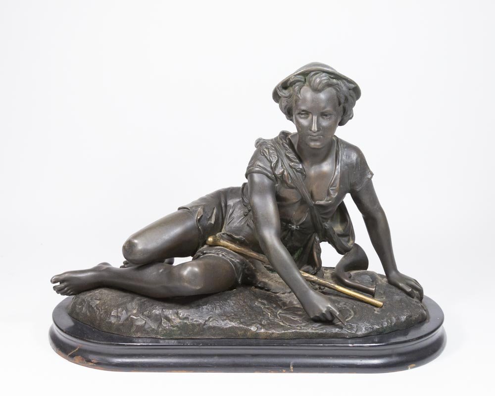 White Metal Sculpture, Shepherd Boy (1 of 6)