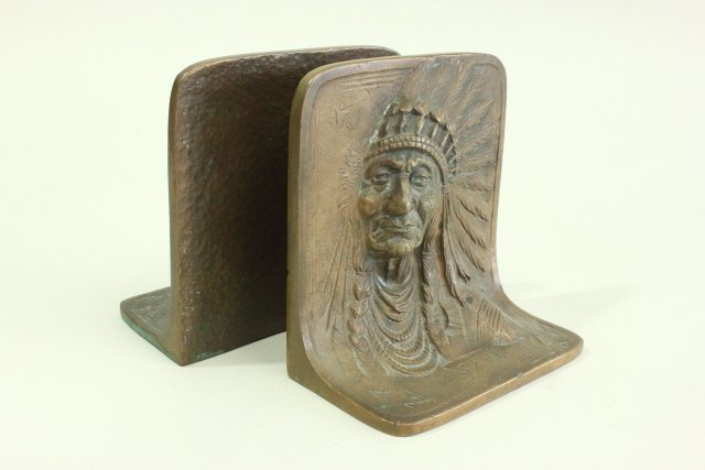 Pair Solid Bronze Indian Bookends (1 of 3)
