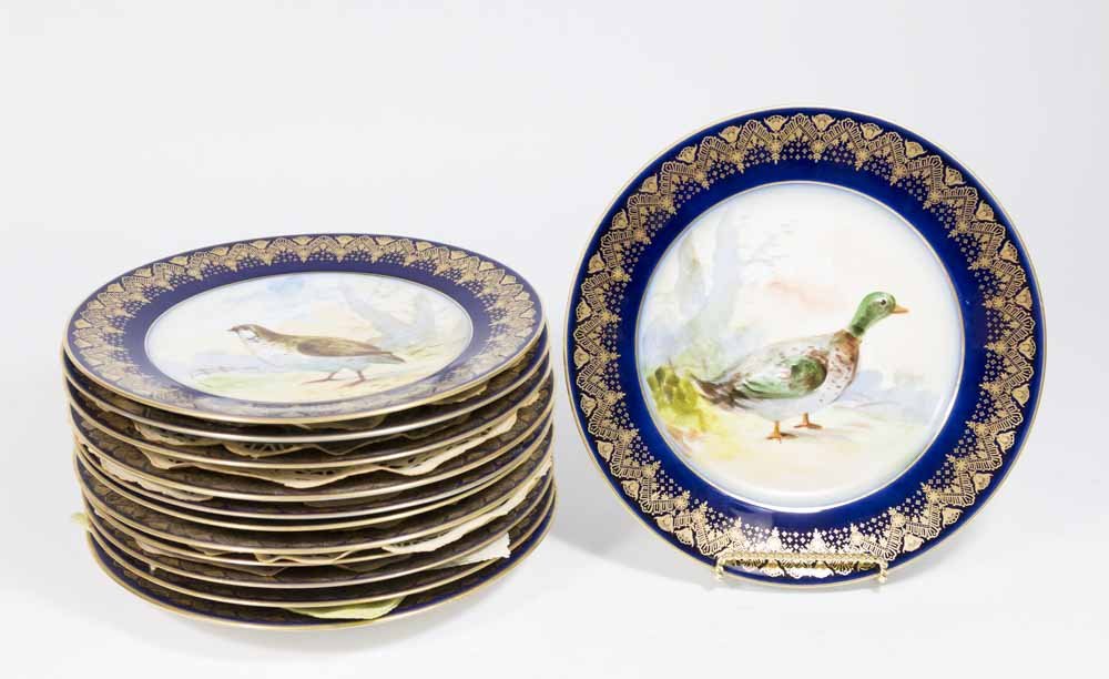 12 JP France Limoges Porcelain Game Plates (1 of 6)