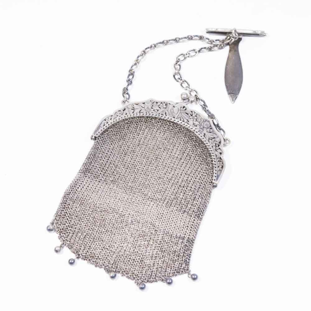 Silver Mesh Ladies Evening Bag with Waist Clip (1 of 5)