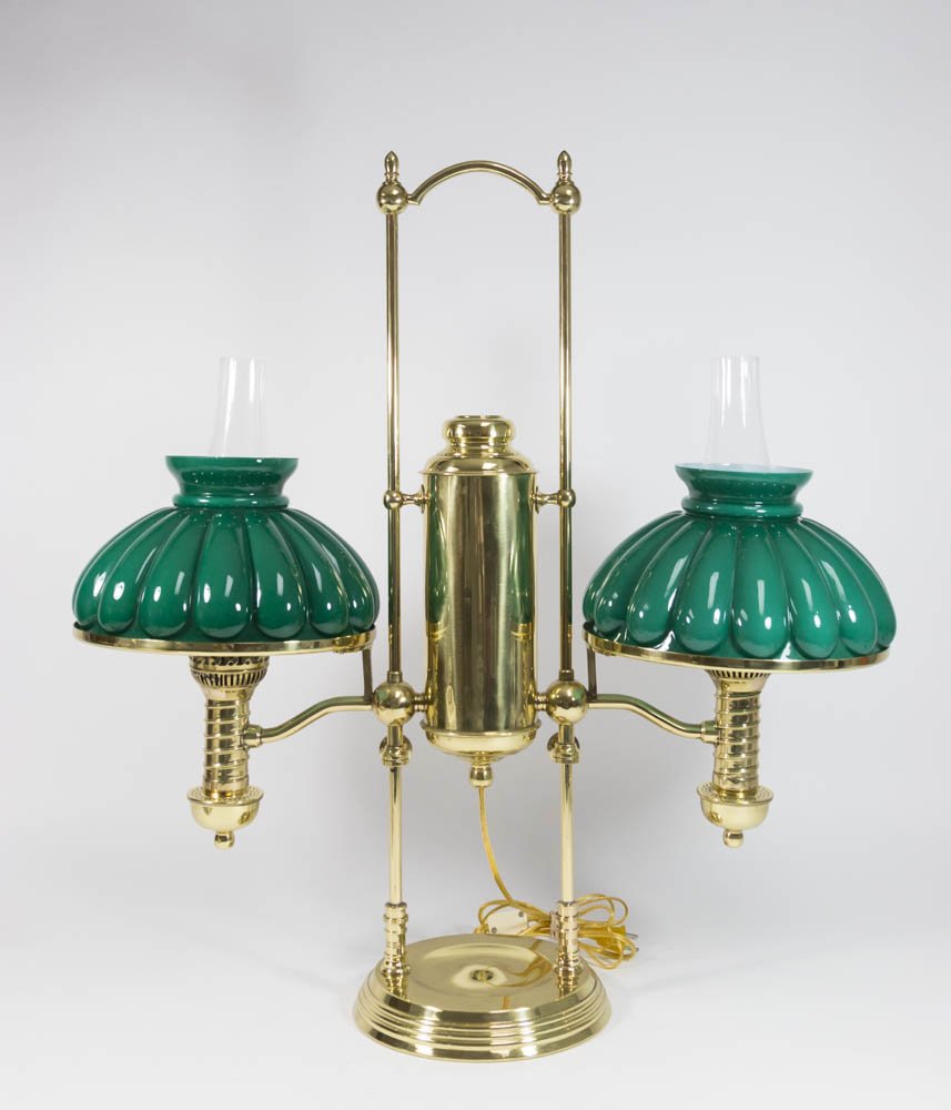 Brass Double Student Lamp (1 of 4)
