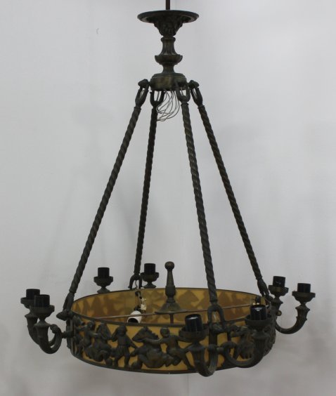 Neoclassical Style Bronze Figural Chandelier (1 of 3)