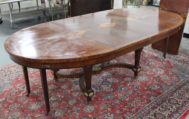 Italian Oval Inlaid Dining Room Table (1 of 4)