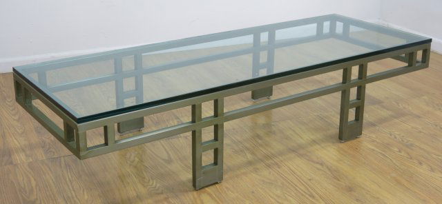 Chrome & Glass Moderne Coffee Table (1 of 4)