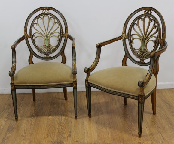 Pair Painted Armchairs (1 of 4)