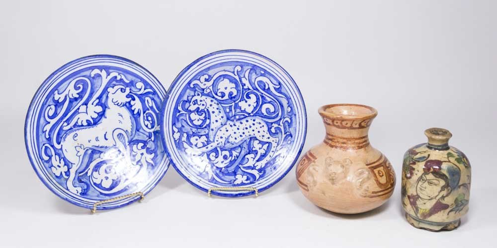 Lot of 4 Persian Porcelain & Pottery Pieces (1 of 7)