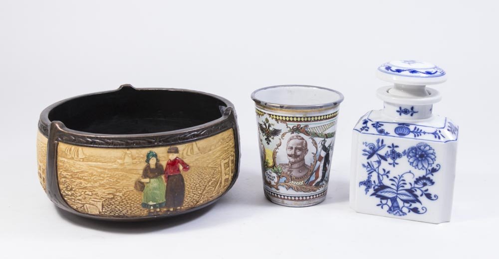 Covered Jar, Pottery Bowl, & Goblet (1 of 9)