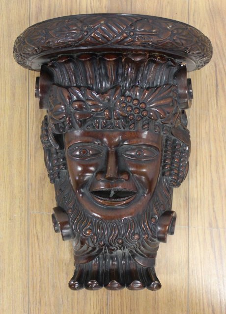 Solid Carved Mahogany Wall Bracket (1 of 1)