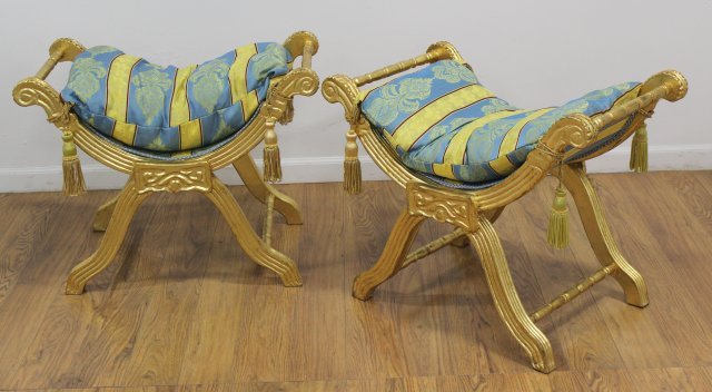 Pair Giltwood Window Benches (1 of 3)