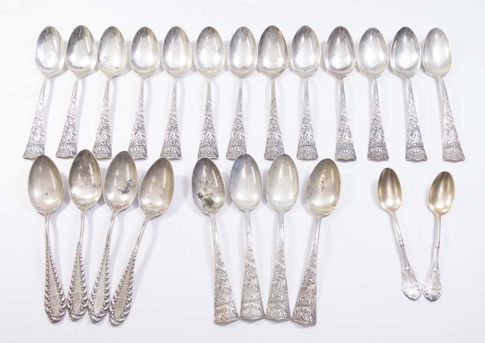 Group Lot of 23 Sterling Silver Shiebler Spoons (1 of 6)