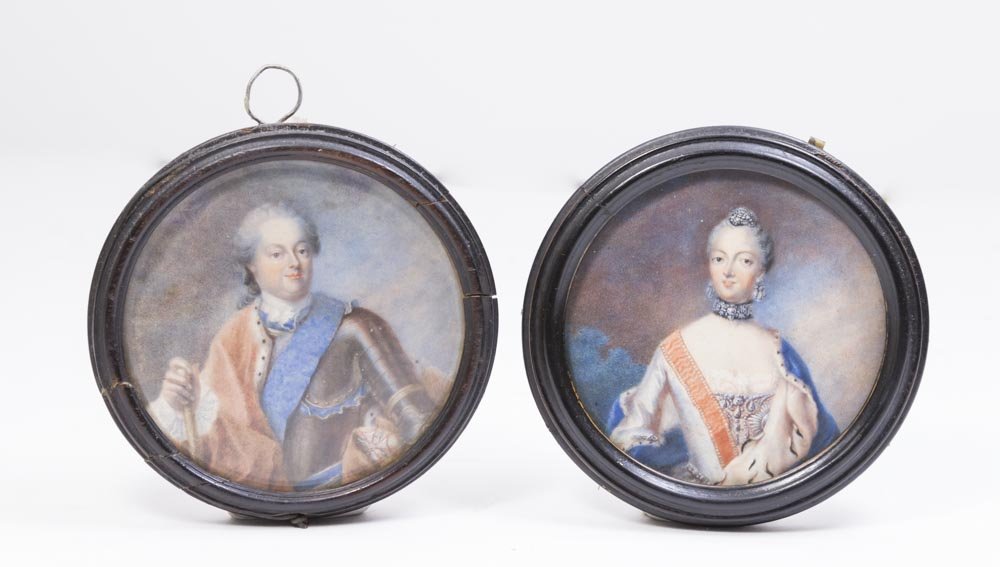 Pair Portrait Miniatures, Royal Couple (1 of 4)