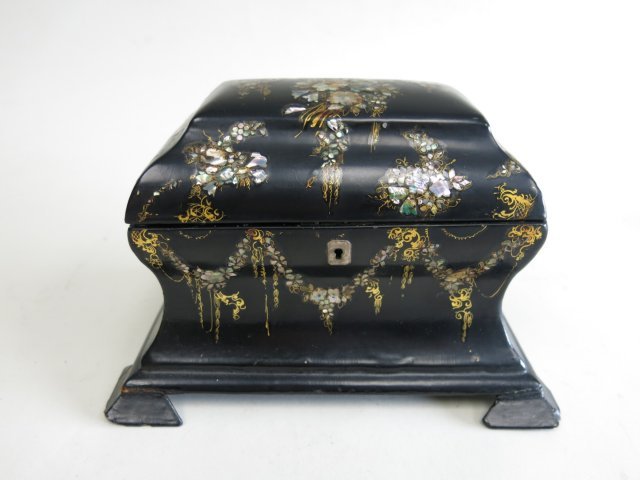 :Papier Maché & Mother of Pearl Tea Box (1 of 5)