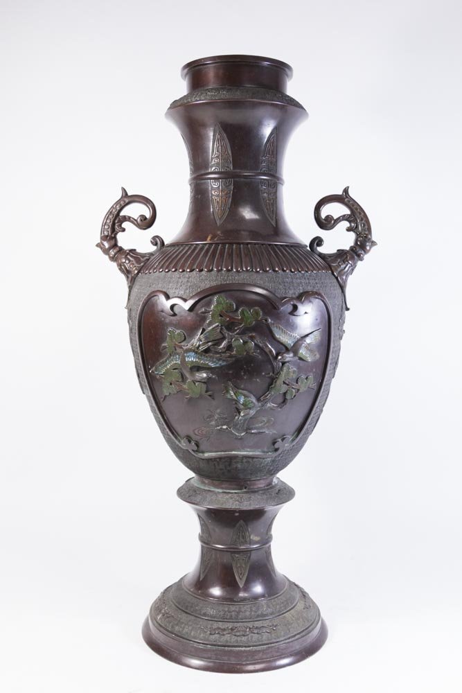 Large 19th Century Bronze Japanese Vase (1 of 10)