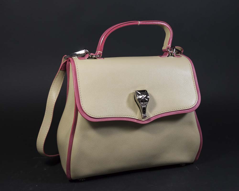 Barry Kieselstein Gold Leather Bag: Made in Italy. (4126)