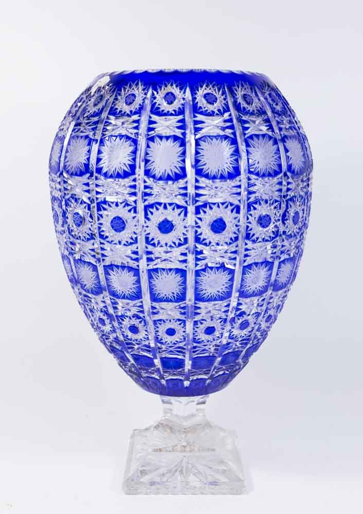 Blue Cut to Clear Vase (1 of 4)