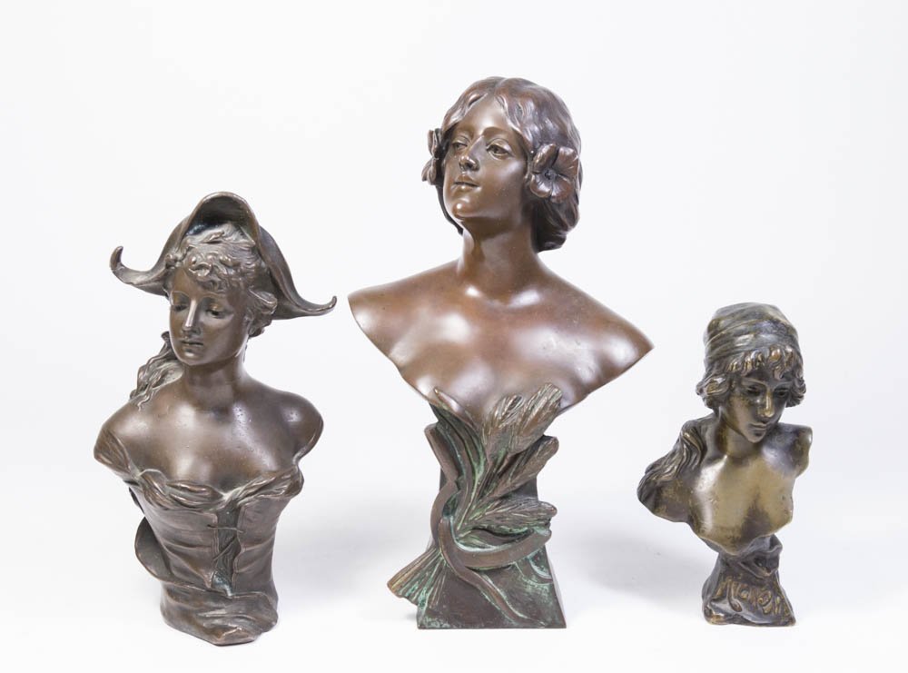 3 Bronze Busts of Women (1 of 10)