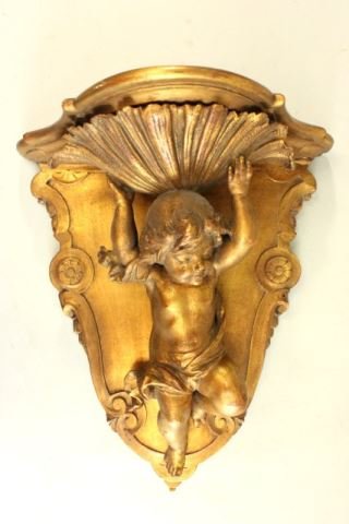 :Rococo Style Giltwood Figural Wall Bracket (1 of 3)