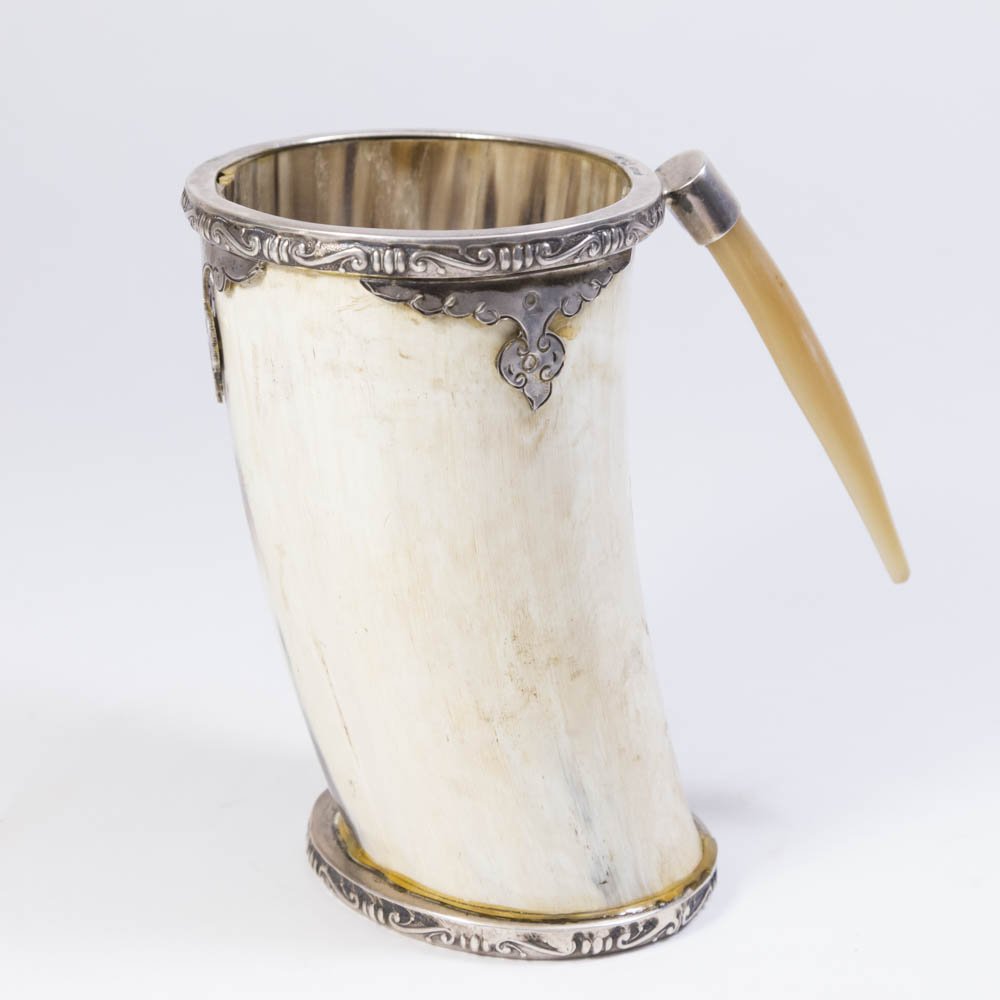 Silver Rimmed Horn Cup (1 of 6)