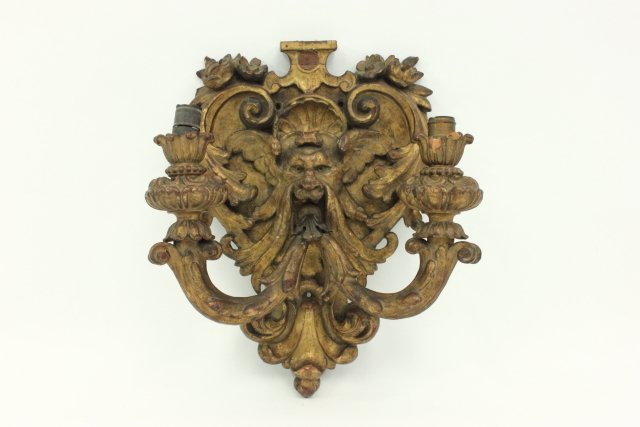 Figural Giltwood 2-Light Sconce (1 of 6)