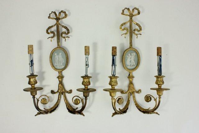 Pair Bronze 2-Arm Sconces (1 of 4)