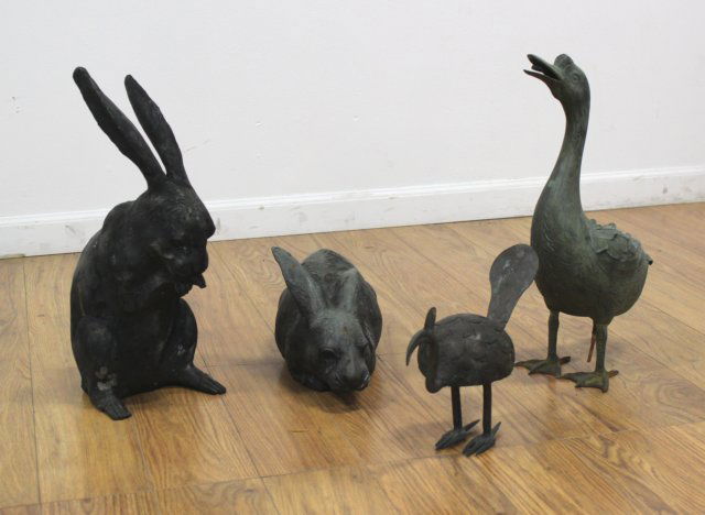 4 Metal Garden Animals (1 of 2)