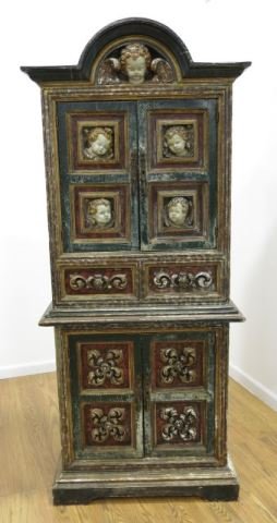 :Italian Baroque Style Painted Cabinet (1 of 7)