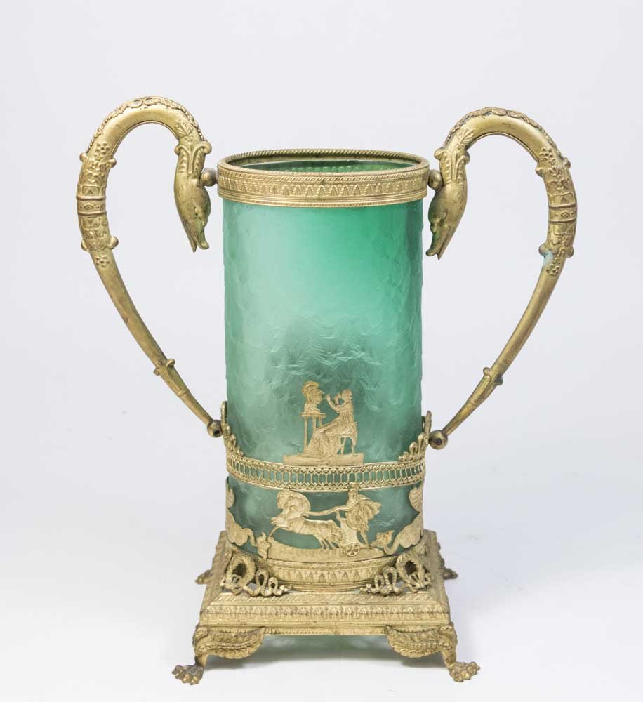 Empire Style French Gilt Metal & Glass Vase (1 of 6)
