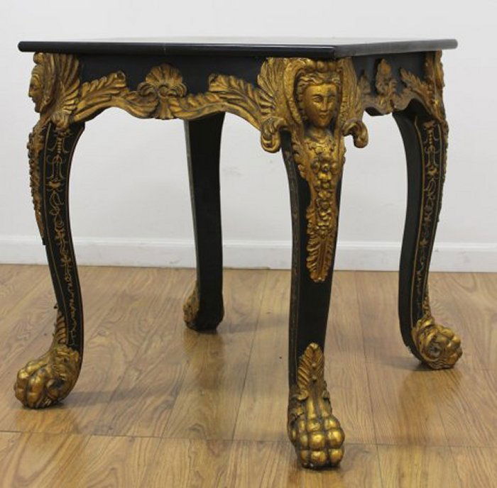 Continental Rococo Style Black & Gold Side Table (1 of 3)