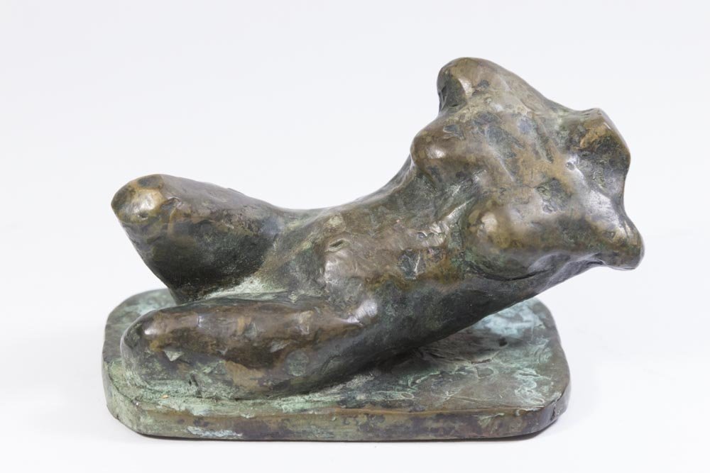 Augustin Cardenas, "Recumbent Nude": Signed A. Cardenas and numbered 9/15. Augustin Cardenas, Cuban (1927-2001). Approx. 5 3/4" W.