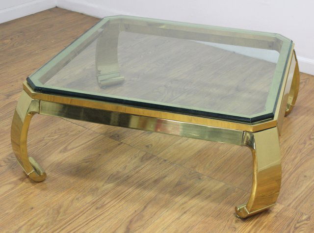 Mastercraft Style Brass & Glass Coffee Table (1 of 3)