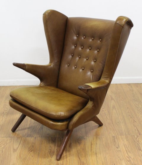 Hans Wegner Style Teak "Papa Bear" Chair (1 of 3)