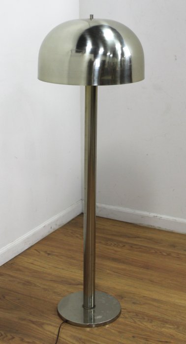 Sonneman Aluminum Mushroom Form Floor Lamp: Circa 1970. Approx. 50" H. (5078)