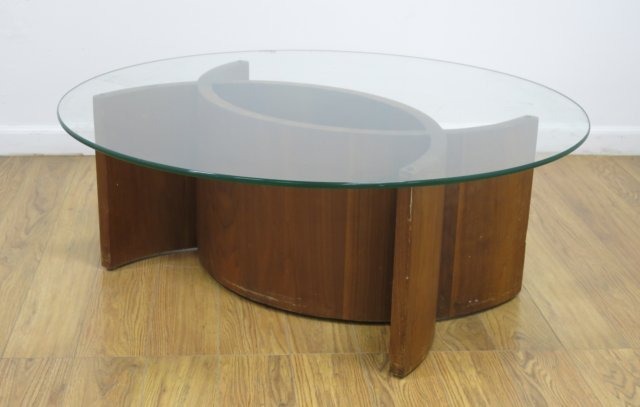 Vladimir Kagan Curved Walnut Frame Table (1 of 4)