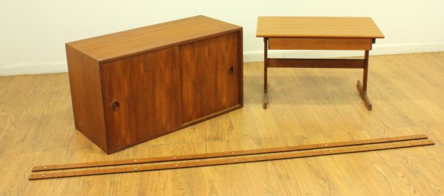 Danish Modern Teak Hanging Cabinet & Table (1 of 6)