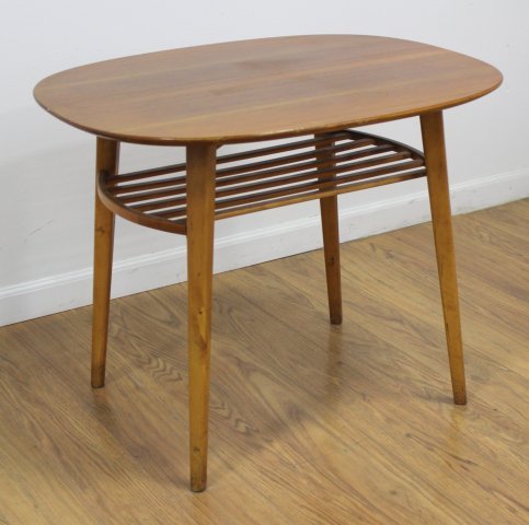 Swedish Modern Walnut 2-Tier Side Table (1 of 4)