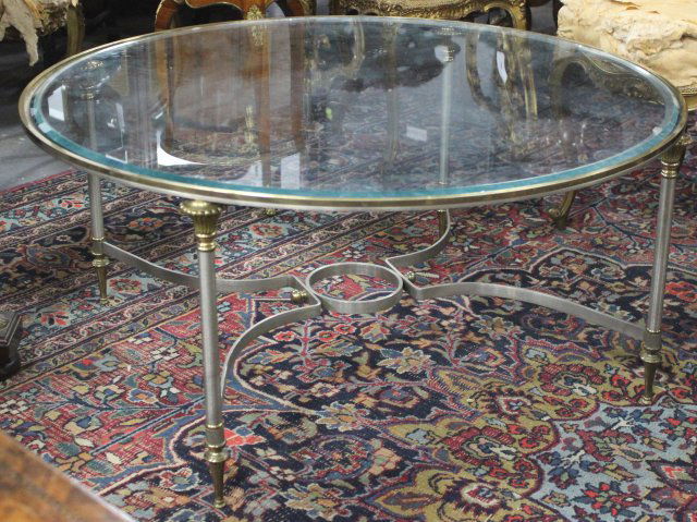 Steel & Brass Round Coffee Table (1 of 2)